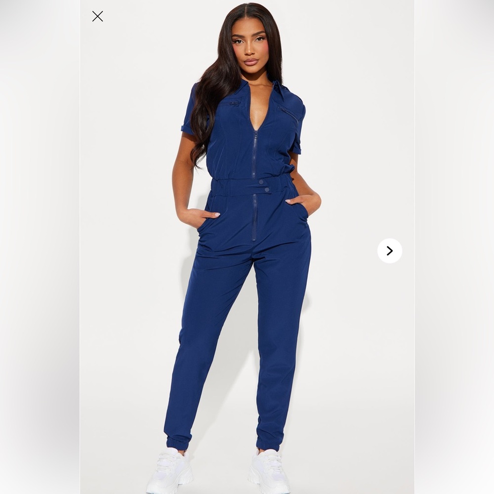 Studio Nova Blue Scrub Jumpsuit